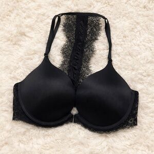 Black Lace Racerback Push-Up Bra 32C